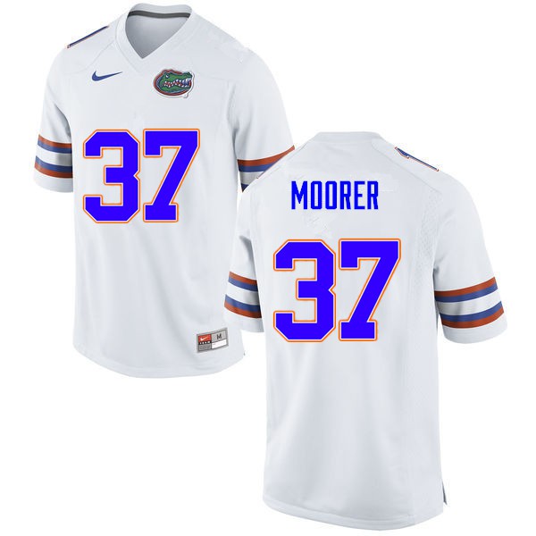 Men #37 Patrick Moorer Florida Gators College Football Jerseys White